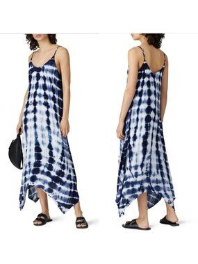 Fifteen Twenty Tie Dye Handkerchief Hem Sundress S Bue Asymmetrical Lined